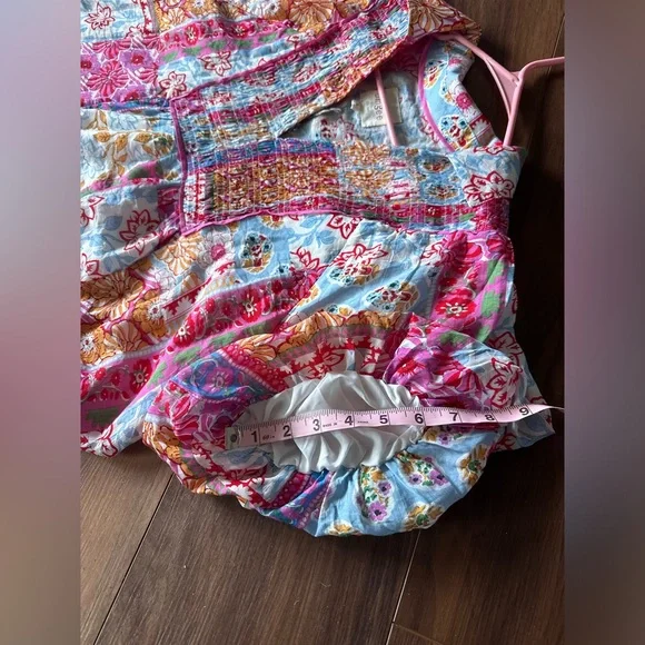 Umgee Boho Mixed Floral Patchwork Babydoll Mini Dress XL - Picture 10 of 14